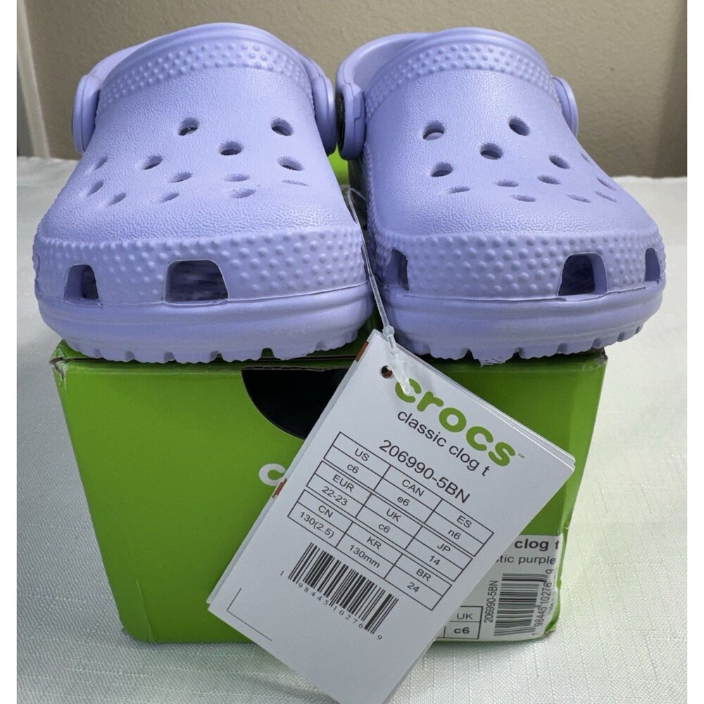 Crocs Classic Clog T Mystic Purple Toddler Size C6 NIB - Picture 6 of 8